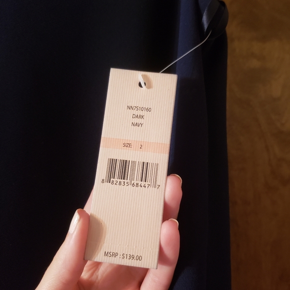 NWT Nanette Lepore navy blue swing with white floral lace trim - Picture 6 of 8